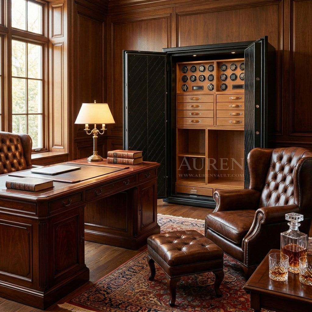 Heritage Leather 20 Watch Safe Cabinet - Auren