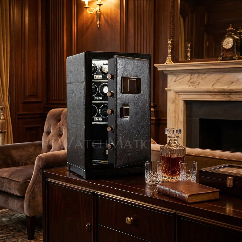 Crown Vault 12 Watch Winder Safe - Black Lifestyle