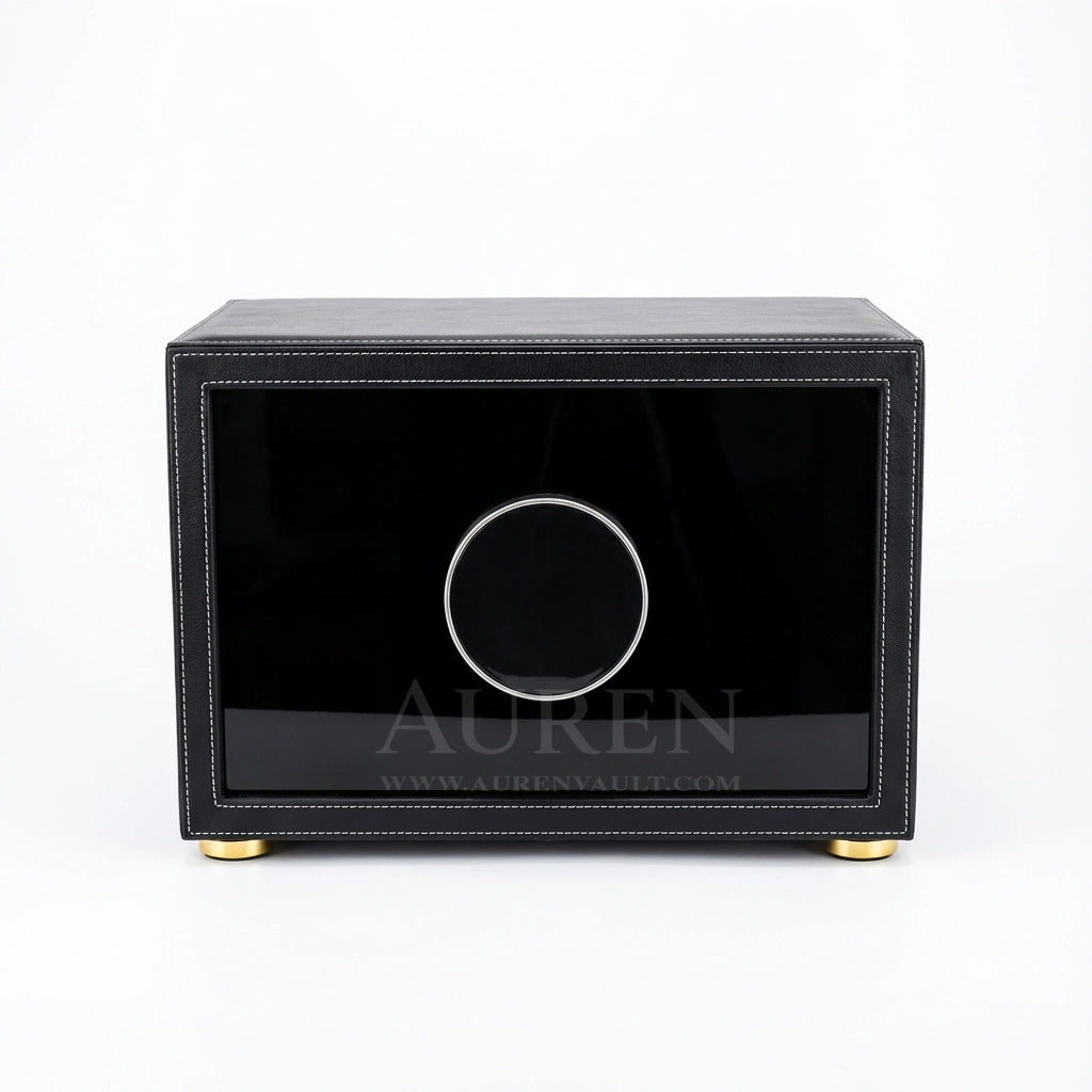 Iron Shield 12 Watch Winder Safe - Black Front