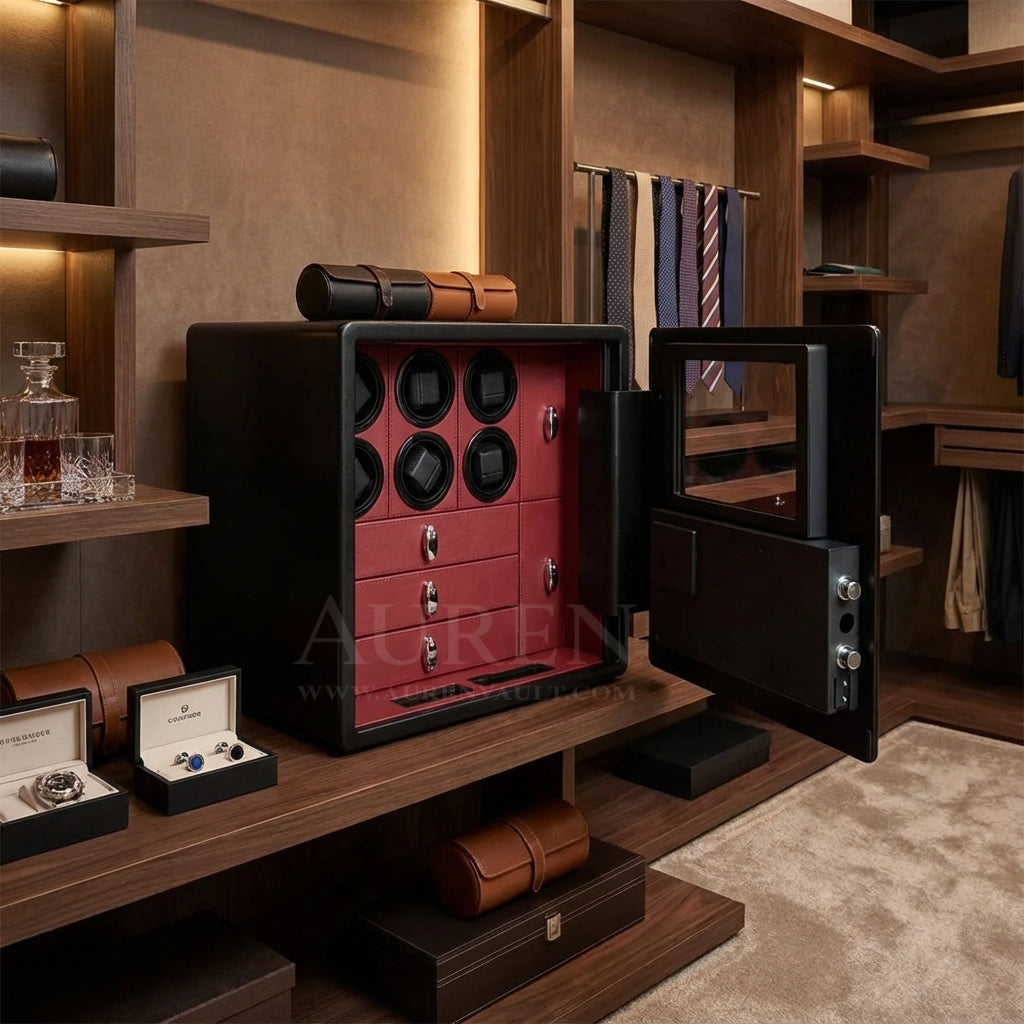 Kovra 6 Watch Winder Safe - Red Lifestyle