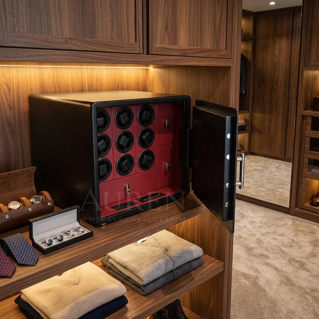 Kovra 9 Watch Winder Safe - Red Lifestyle