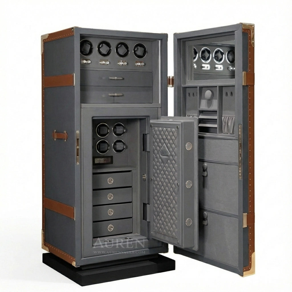 Regalis Watch Winder Safe - Grey Open