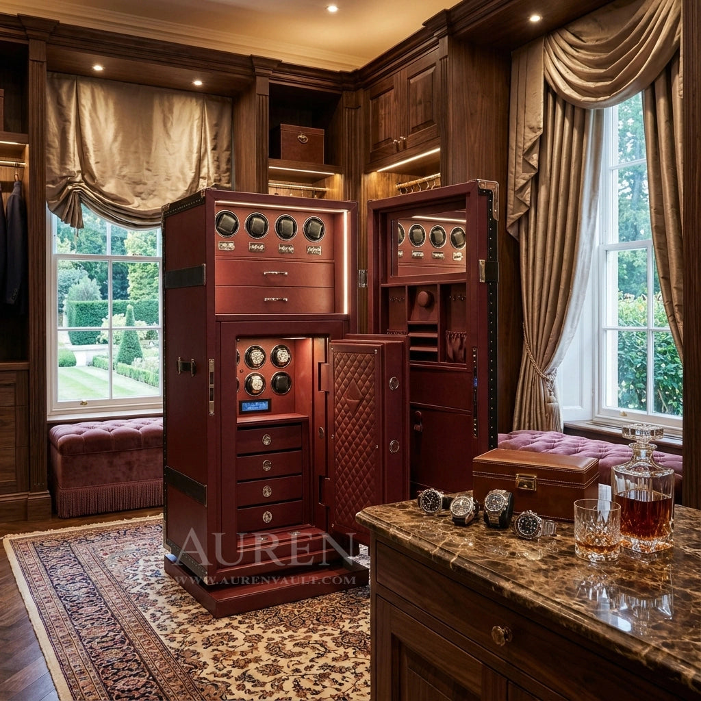 Regalis Watch Winder Safe - Red Lifestyle