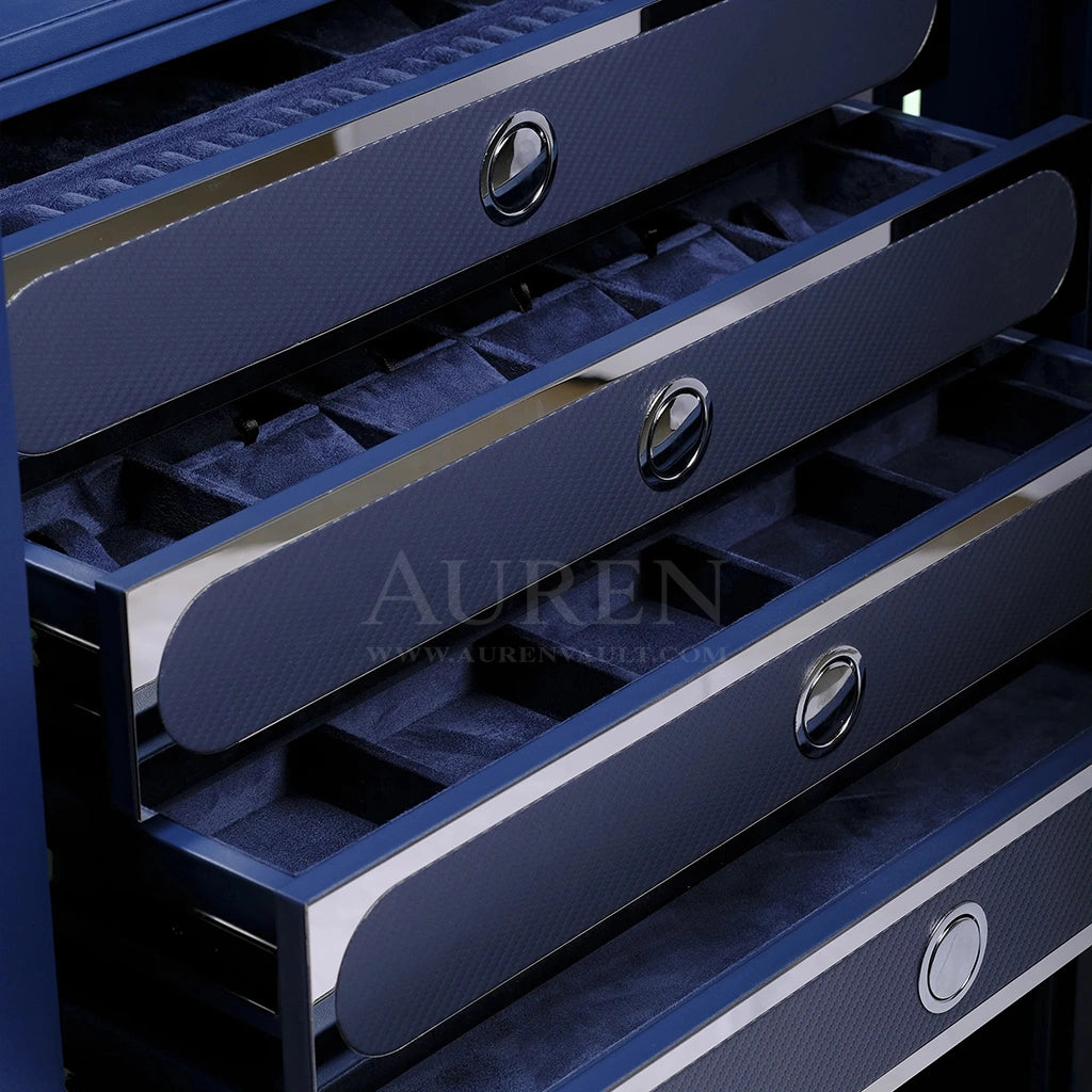 Fortis Vault 20 Watch Winder Safe - Royal Blue Drawers 2