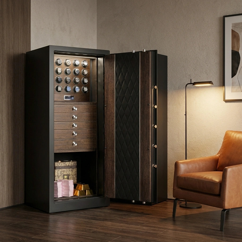 Fortis Vault 20 Watch Winder Safe - Brown Lifestyle