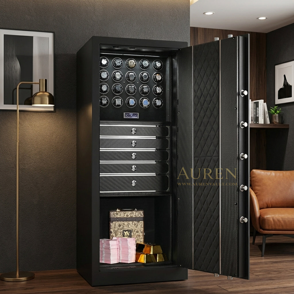 Fortis Vault 40 Watch Winder Safe - Black Lifestyle