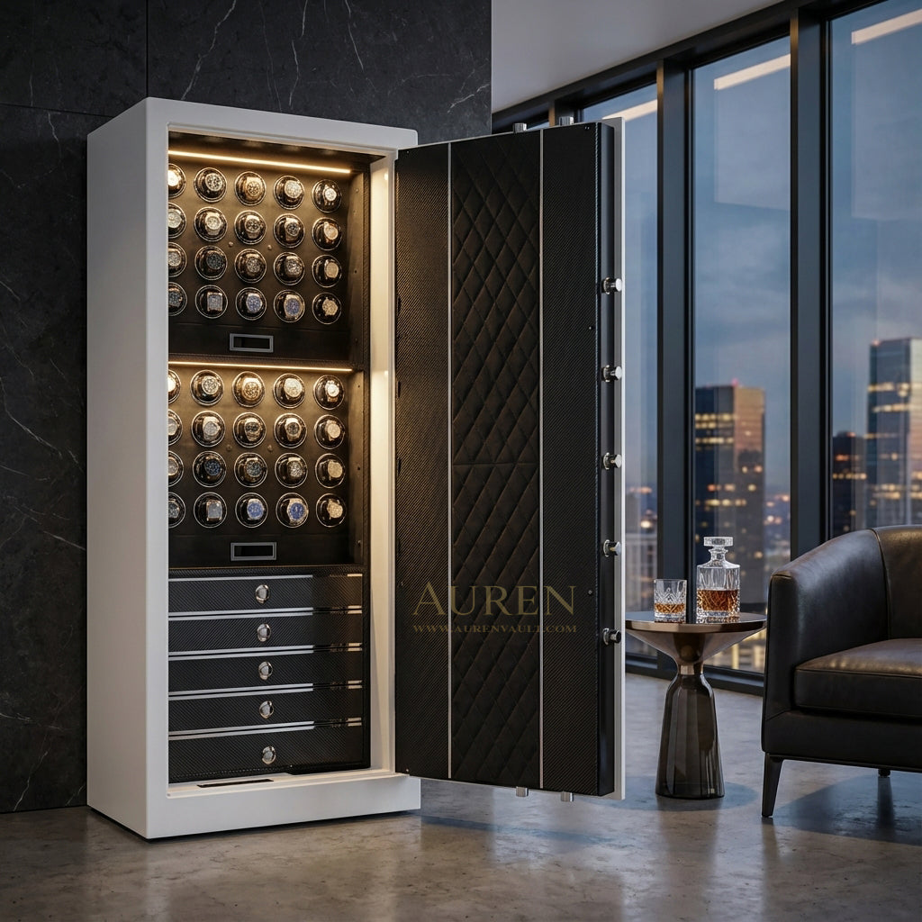 Fortis Vault 40 Watch Winder Safe - White Lifestyle