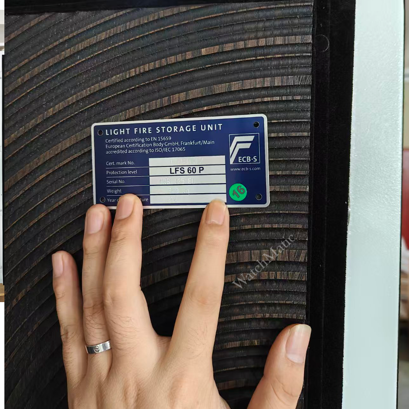 Fire-resistant luxury watch safe with reinforced door and insulated interior