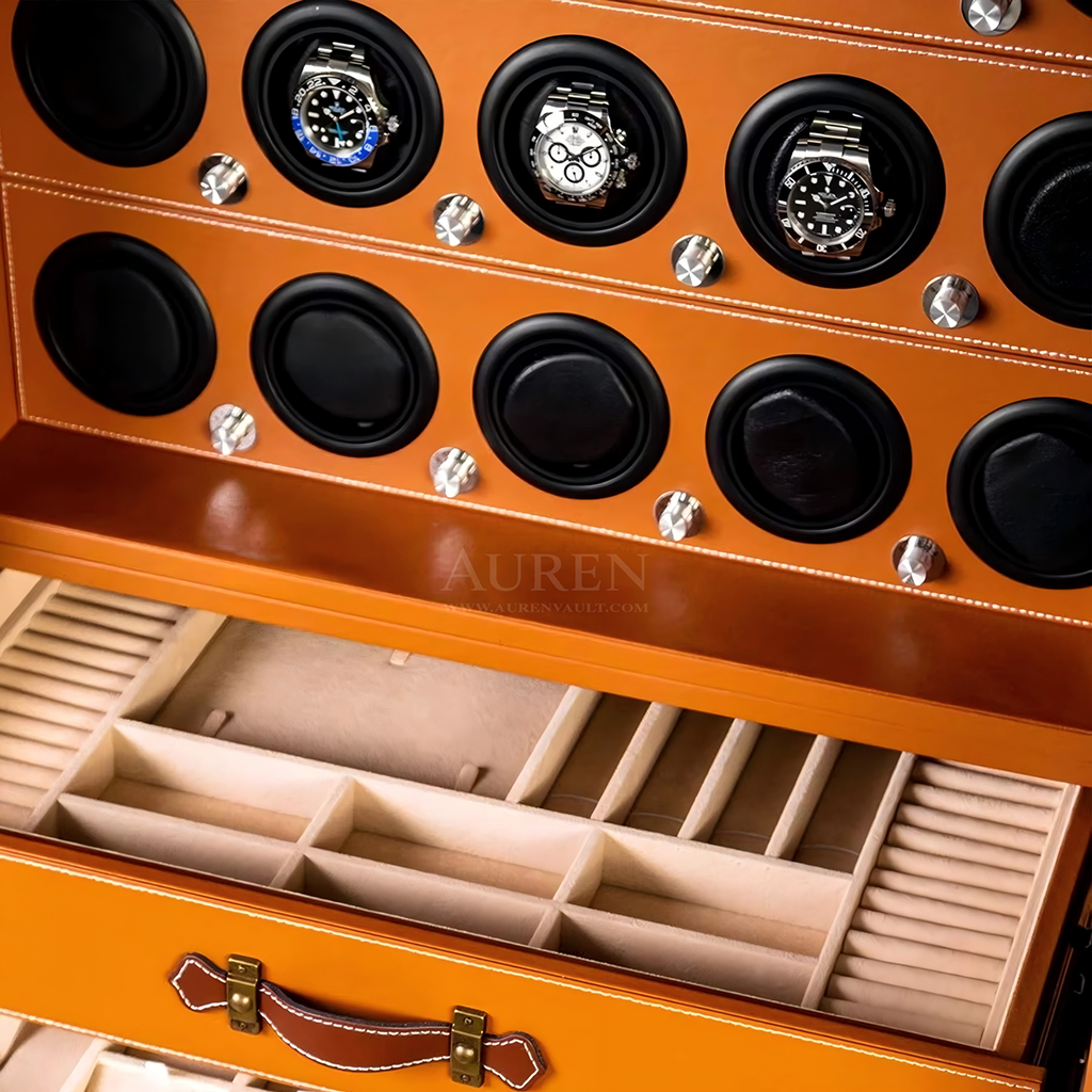 Atelier 20 Watch Winder Safe - Orange Drawers