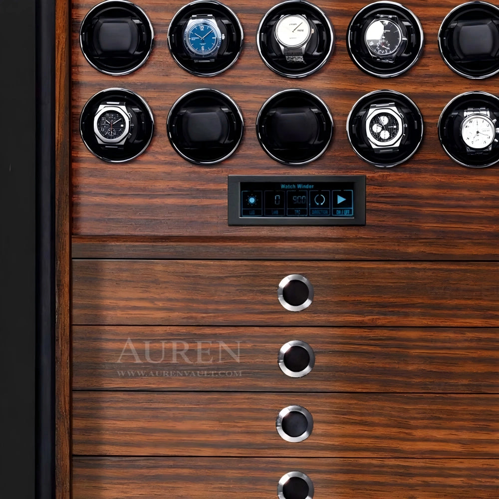 Maison 20 Watch Winder Safe - Walnut Winder Focus