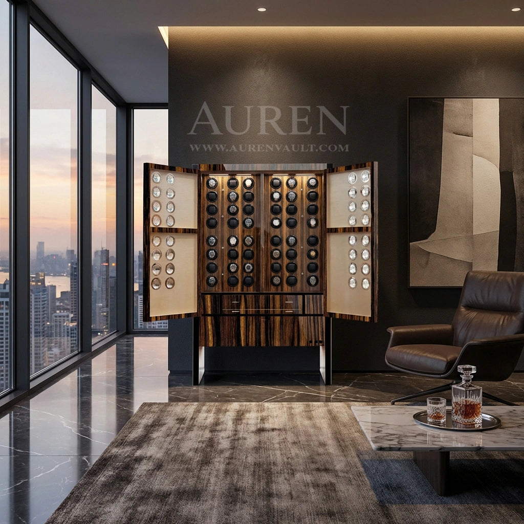 Eternis 48 Watch Winder Cabinet - Open Lifestyle