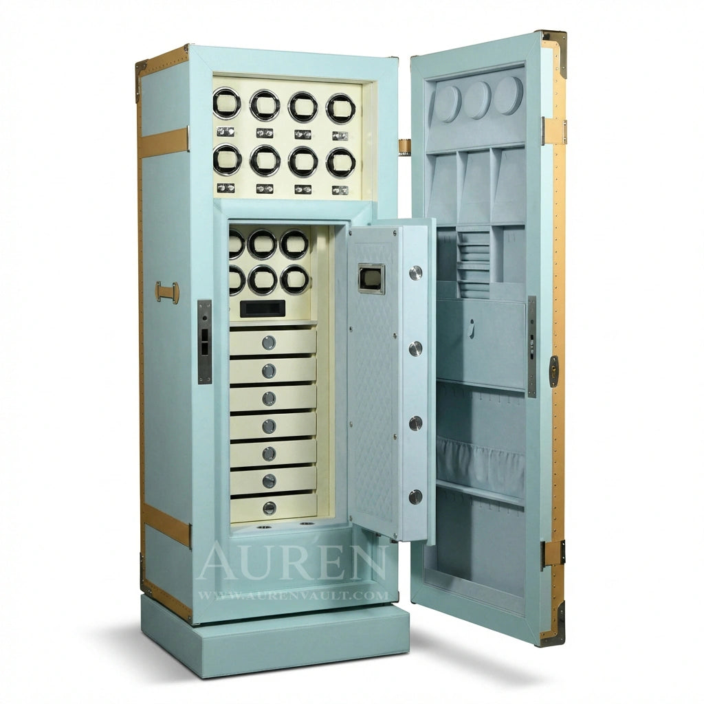 Imperia Grand Watch Safe - Tiffany Blue Open