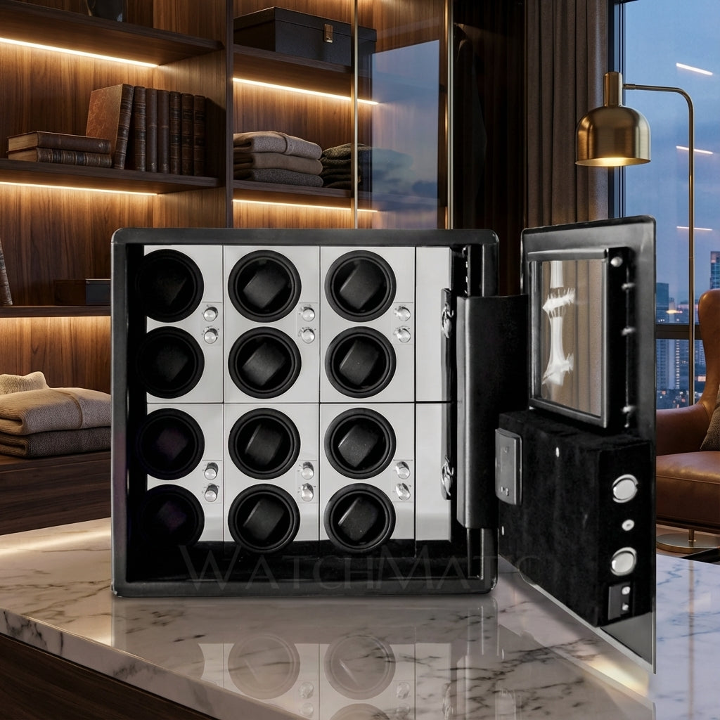 Kovra 12 Watch Winder Safe - Silver Lifestyle