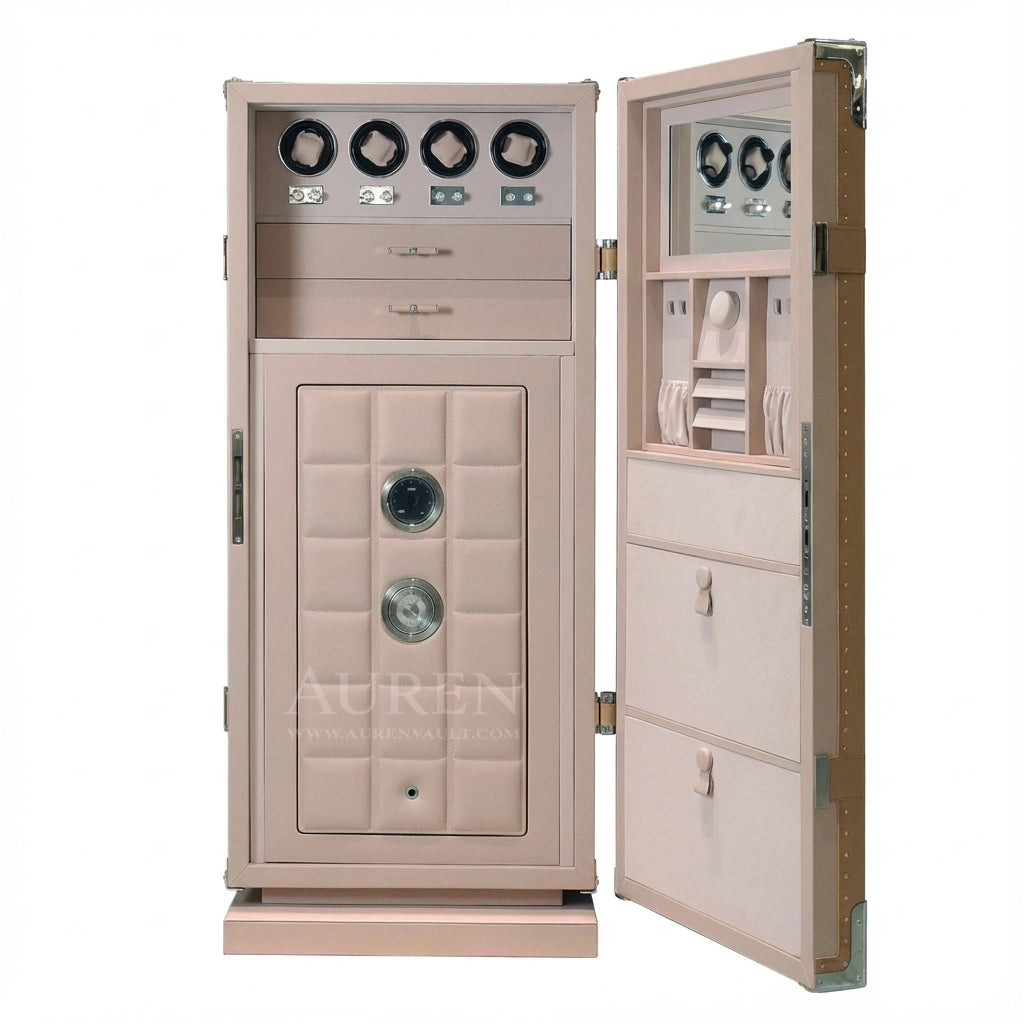 Regalis Watch Winder Safe - Beige Open View