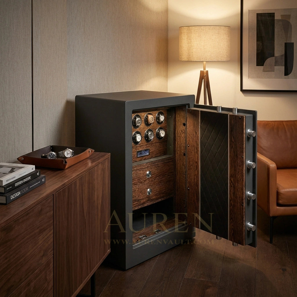 Fortis Vault 8 Watch Winder Safe - Auren Brown Lifestyle