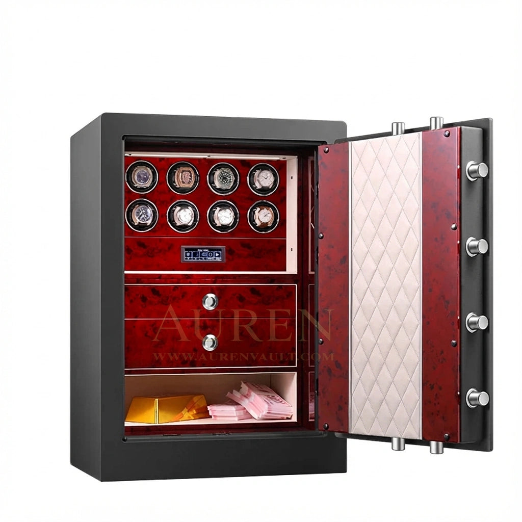 Fortis Vault 8 Watch Winder Safe - Red Open