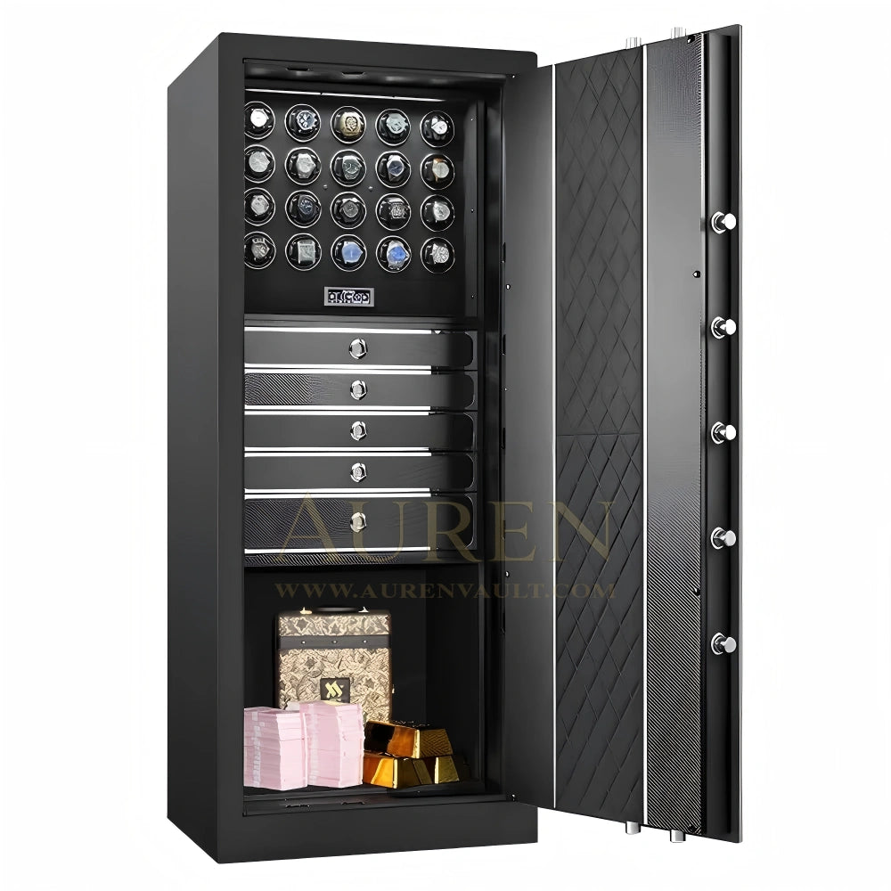 Fortis Vault 20 Watch Winder Safe - Black Open Door