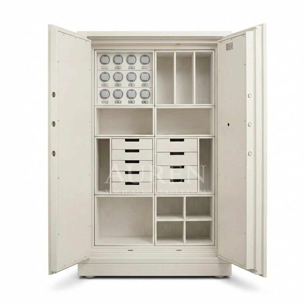 PureVault 12 Watch Safe Cabinet - White Open